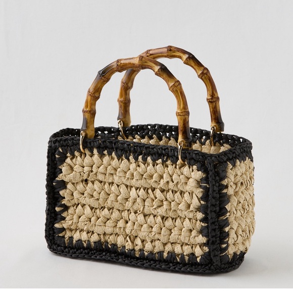 Aerie Straw Trim Crochet Mini Bag - Picture 2 of 6